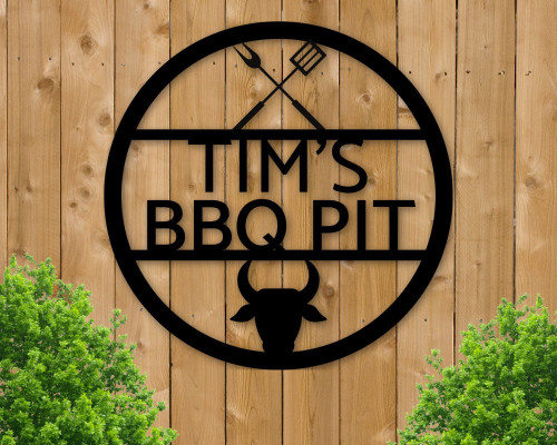 Fathers Day Gift Personalized Metal Bbq Sign Fire Outdoor Sign Bbq Grill Sign Outdoor Kitchen Metal Signs Personalized Grill Sign