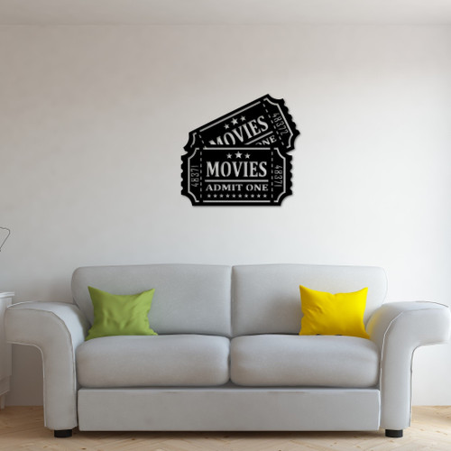 Metal Movie Tickets Sign Movie Theater Decor Admit One Sign Home Theater Gifts Movie Night Theater Room Props