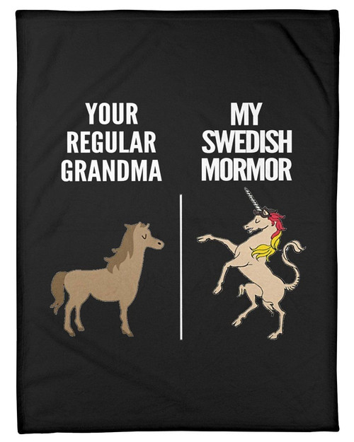 Vintage Funny Your Regular Grandma My Swedish Mormor Gift For Family Fleece Blanket