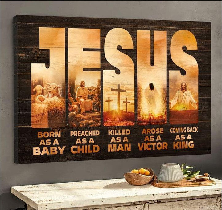 Jesus Born As A Baby Preached As A Child Matte (1.25") Gallery Canvas Painting, Canvas Hanging Gift Idea Framed Prints, Canvas Paintings Wrapped Canvas 8x10