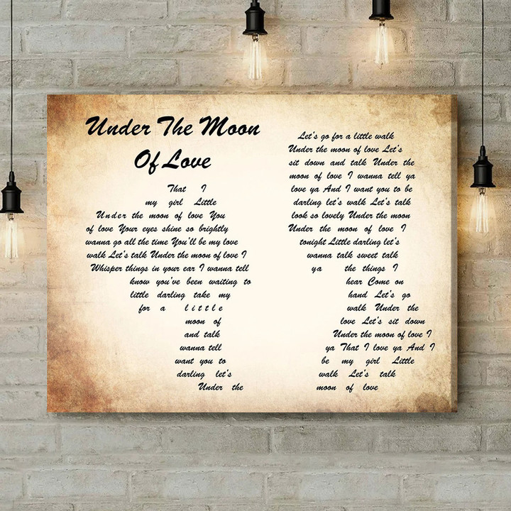 Showaddywaddy Under The Moon Of Love Man Lady Couple Song Lyric Art Print - Canvas Print Wall Art Home Decor