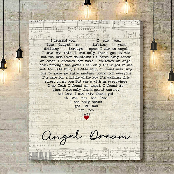 Tom Petty And The Heartbreakers Angel Dream Script Heart Song Lyric Art Print - Canvas Print Wall Art Home Decor