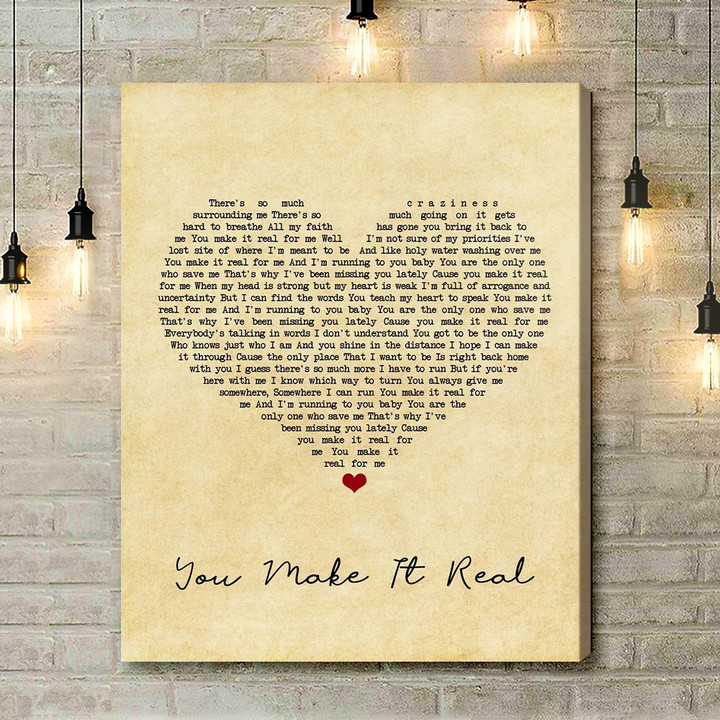 James Morrison You Make It Real Vintage Heart Song Lyric Music Art Print - Canvas Print Wall Art Home Decor