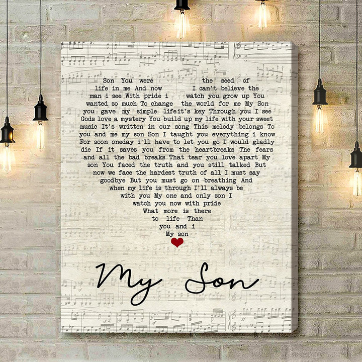 Brendan Shine My Son Script Heart Song Lyric Art Print - Canvas Print Wall Art Home Decor