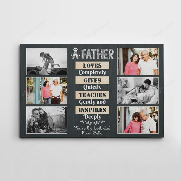 Personalized Photo And Name Father's Day Gifts A Father Loves - Customized Canvas Print Wall Art Home Decor