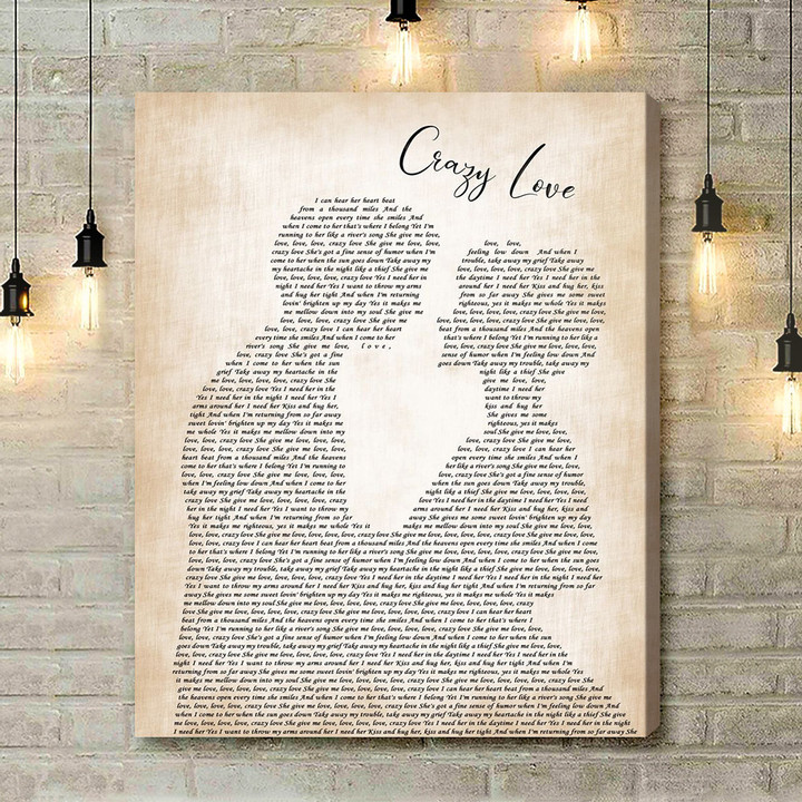 Van Morrison Crazy Love Man Lady Bride Groom Wedding Song Lyric Music Art Print - Canvas Print Wall Art Home Decor