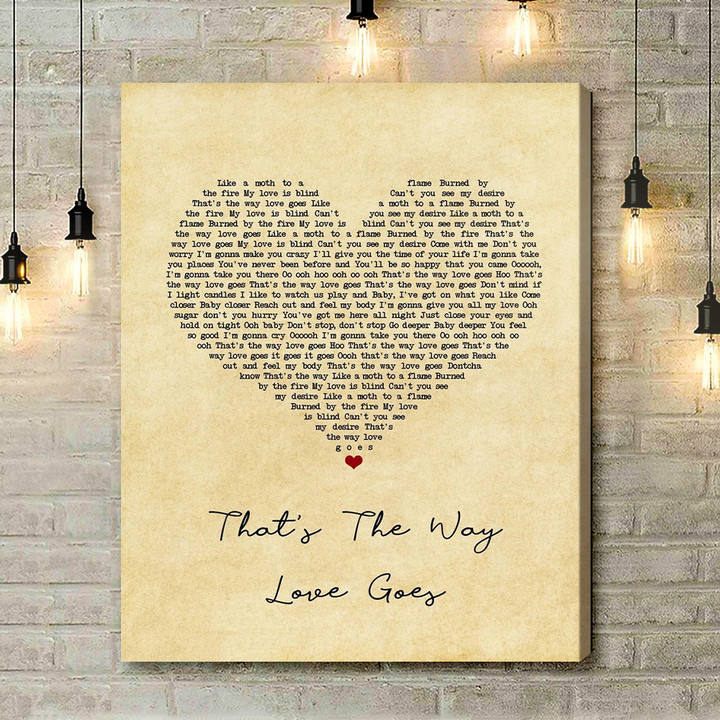 Janet Jackson That's The Way Love Goes Vintage Heart Song Lyric Art Print - Canvas Print Wall Art Home Decor