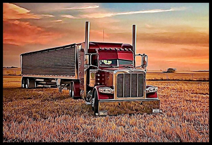 Peterbilt Truck Canvas Wrapped Canvas 8x10