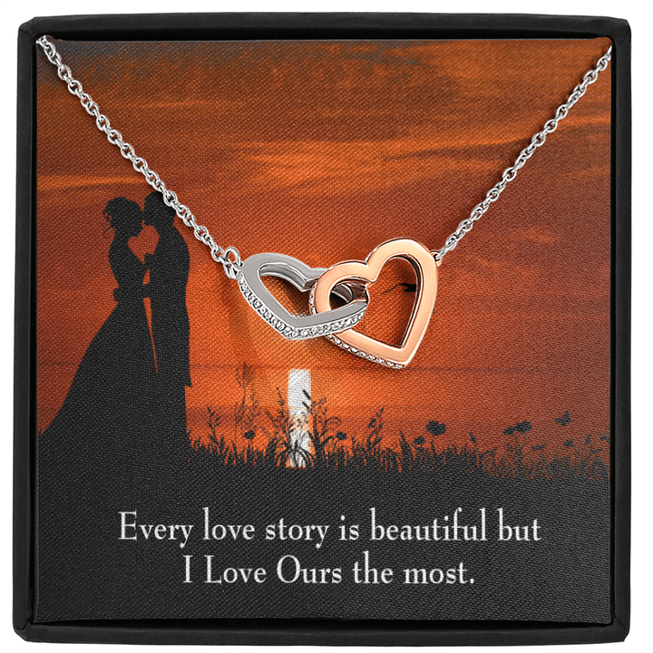Future Wife Fiance Gift Love Our Story Inseparable Love Pendant 18k Rose Gold Finish 16� Engagement Wedding Gift