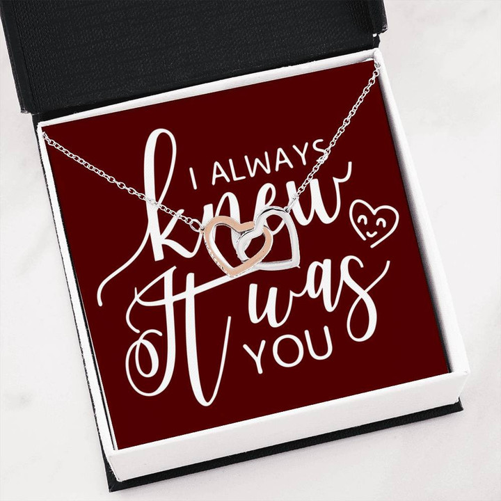 Future Wife Fiance Gift I Always Knew It Was You Inseparable Love Pendant 18k Rose Gold Finish 16� Engagement Wedding Gift