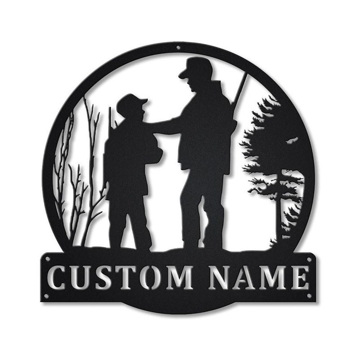 Personalized Hunting Father And Son Monogram Metal Sign Art ,Custom Father And Son Metal Sign, Hunting Lover Sign Decoration For Living Room