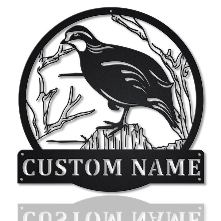 Personalized Bobwhite Bird Monogram Metal Sign Art Custom Bobwhite Bird Metal Sign Father's Day Gift Pets Gift Birthday Gift