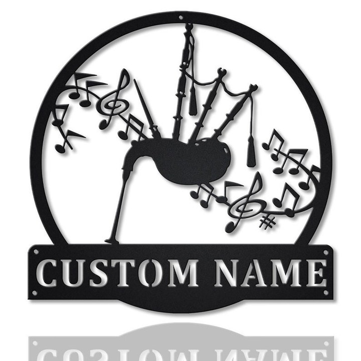 Personalized Bagpipes Music Monogram Metal Sign Art Custom Bagpipes Music Monogram Metal Sign Bagpipes Gifts Musical Instrument