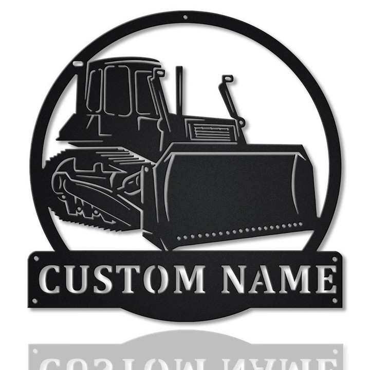 Personalized Bulldozer Truck Metal Sign Art Custom Bulldozer Truck Metal Sign Trucker Gift Truck Lover Sign Decoration For Living Room