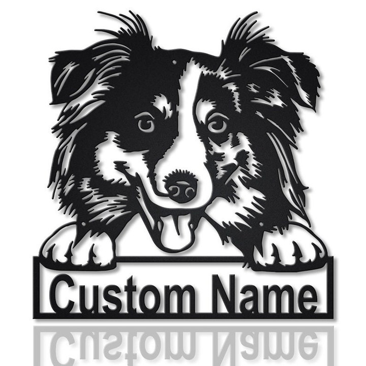 Personalized Australian Shepherd Dog Metal Sign Art v2 Custom Australian Shepherd Dog Metal Sign Dog Gift Birthday Gift Animal Funny