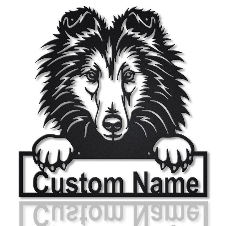 Personalized Shetland Sheepdog Dog Metal Sign Art v2 Custom Shetland Sheepdog Metal Sign Animal Funny Father's Day Gift Pets Gift