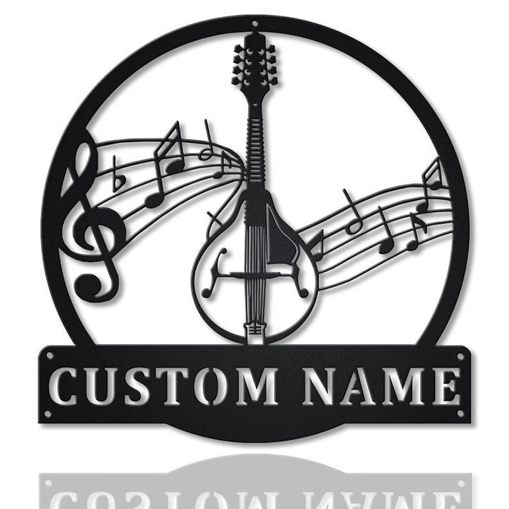 Personalized Mandolin Monogram Metal Sign Art Custom Mandolin Metal Sign Mandolin Gifts For Gift Musical Instrument Gift