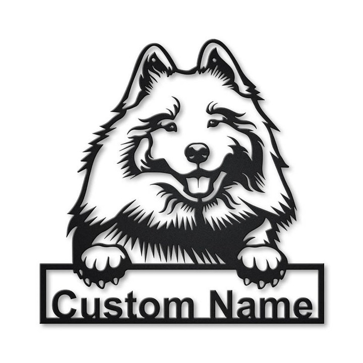 Personalized Keeshond Dog Metal Sign Art Custom Keeshond Dog Metal Sign Birthday Gift Animal Funny Father's Day Gift
