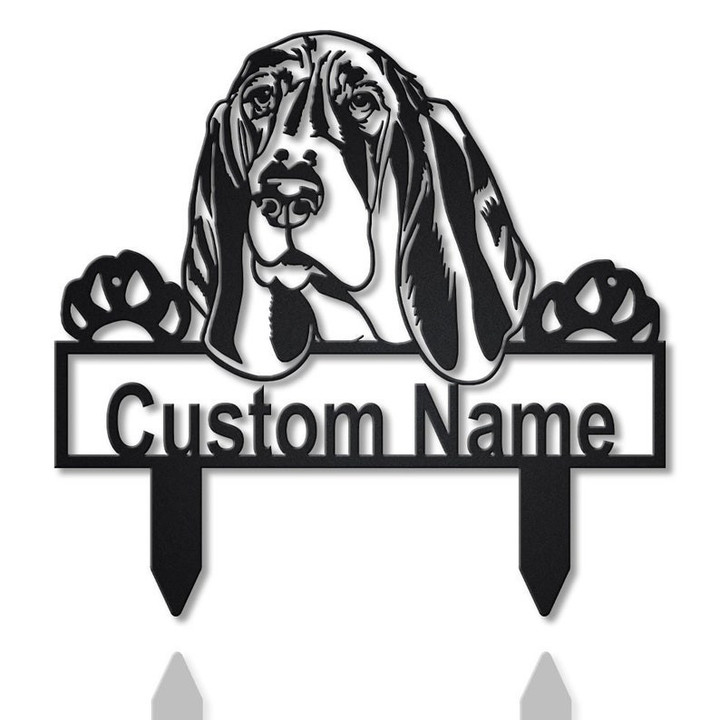 Personalized Basset Hound Metal Yard Art Custom Basset Hound Metal Sign Basset Hound Gifts Funny Dog Gift Animal Custom