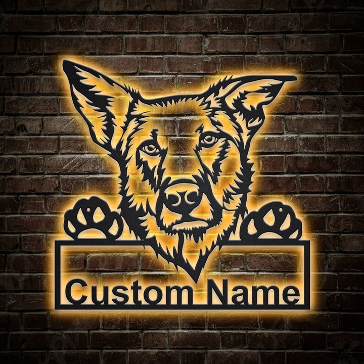 Personalized Chinook Dog Metal Sign With LED Lights Custom Chinook Dog Sign Birthday Gift Chinook Dog Sign