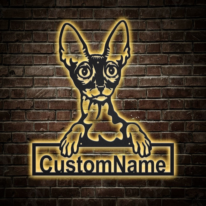 Personalized Cornish Rex Cat Metal Sign With LED Lights Custom Cornish Rex Cat Metal Sign Birthday Gift Cat Sign