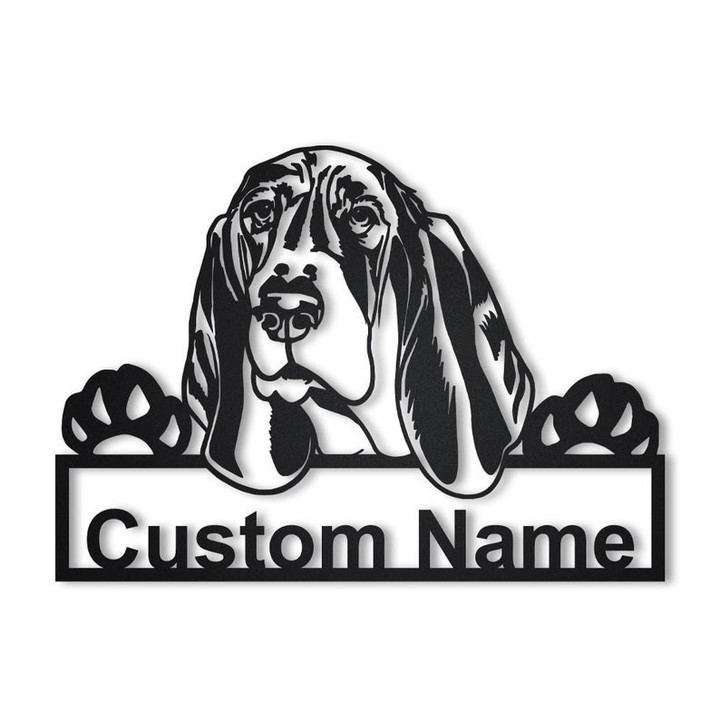 Personalized Basset Hound Dog Metal Sign Art Basset Hound Metal Sign Basset HoundGifts Funny Dog Gift Animal Custom