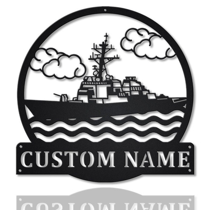 Personalized Destroyer Ship Monogram Metal Sign Art Custom Destroyer Ship Metal Sign Destroyer Ship Gifts Funny