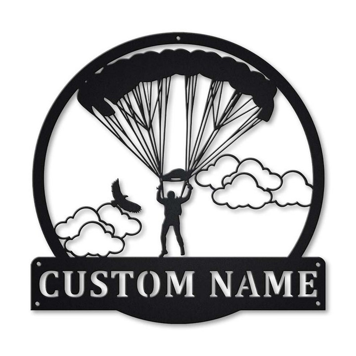 Personalized Parachuting Skydiving Metal Sign Art Custom Parachuting Skydiving Metal Sign Hobbie Gifts Sport Gift Birthday Gift