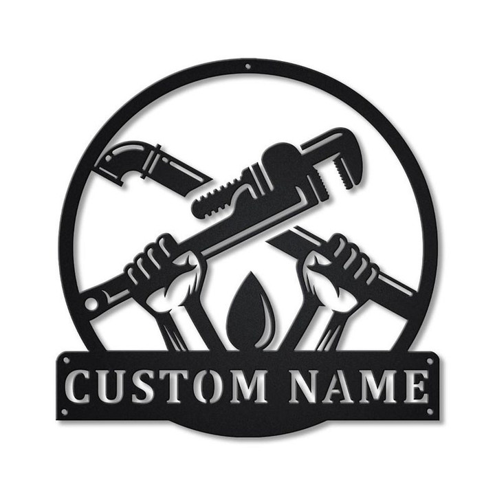 Personalized Plumbing Metal Sign Art Custom Plumber Monogram Metal Sign Plumber Gifts Job Gift Plumber Gift