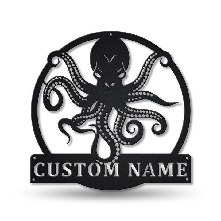 Personalized Octopus Metal Sign Art Custom Octopus Metal Sign Octopus Gifts Funny Hobbie Gift Animal Custom
