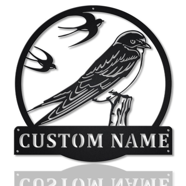Personalized Swallows Bird Metal Sign Art Custom Swallows Bird Metal Sign Father's Day Gift Pets Gift Birthday Gift