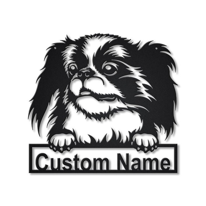 Personalized Japanese Chin Dog Metal Sign Art Custom Japanese Chin Metal Sign Japanese Chin Gifts Funny Dog Gift Animal Custom