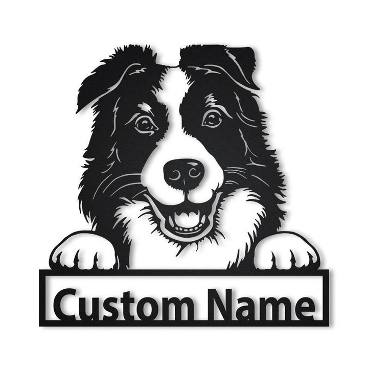 Personalized Border Collie Dog Metal Sign Art Custom Border Collie Dog Metal Sign Dog Gift Birthday Gift Animal Funny