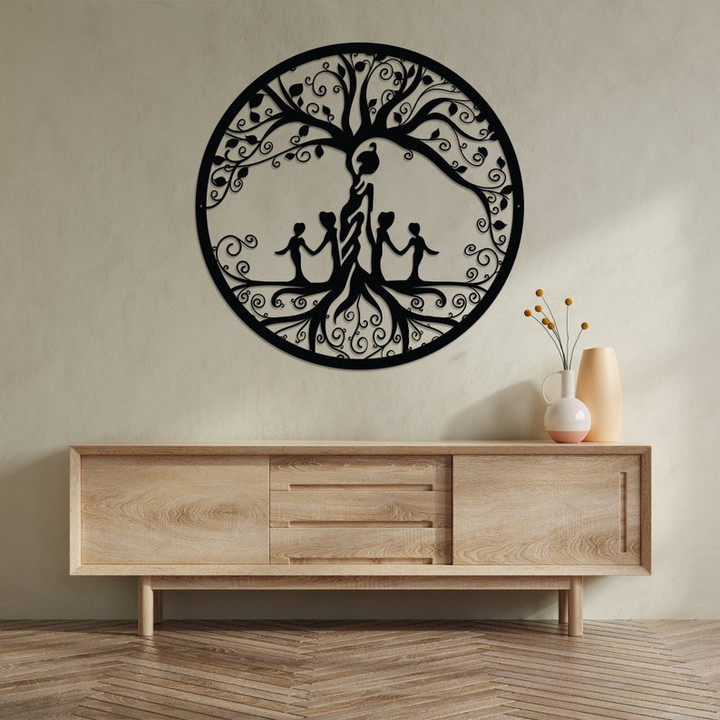 Mother With Children Wall Decor, Metal Tree Of Life, Tree Of Life Decor, Gift For Mom, Mother's Day Gift For Mom, Gift For Grandma Nana Mimi