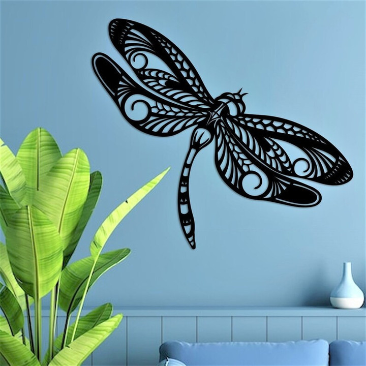 Personalized Dragonfly Metal Sign With Led Lights Mandala Dragonfly House Decorations Unique Gift Dragonfly Lover