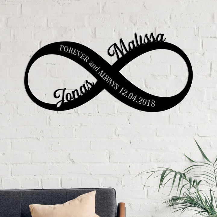 Personalized Metal Infinity Sign, Infinity Sign, Custom Infinity Metal Sign, Infinity Sign Name, newlywed gift,Anniversary Wedding Date Sign