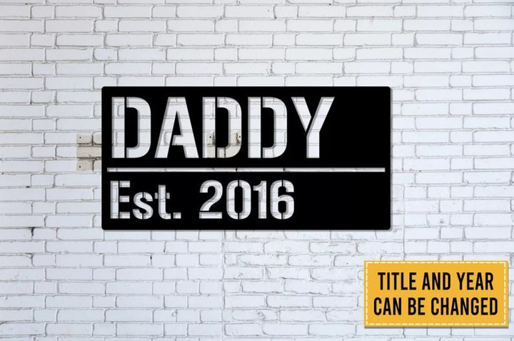 Personalized Name Metal Wall Sign For Daddy Grandpa Papa Father's Day Gift Best Gift Ever. Wall Decor Sign For Home