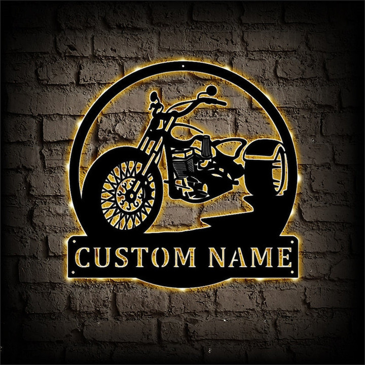 Motorcycle Metal Sign Personalized Motorcycle Metal Wall Art Custom Motocross Rider Name Sign Garage Wall Decor Motorcycle Lover Gifts