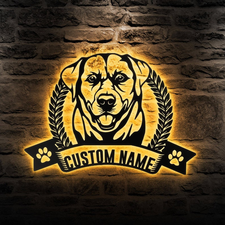 Custom Dog Metal Wall Art Personalized Labrador Led Sign Dog Lover Gift Dog House