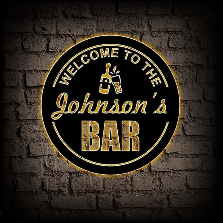 Personalized Welcome To The Bar Metal Sign Custom Pub Sign Bar Sign Pub Bar Wall Art Home Pub Shed Man Cave Wall Decor Outdoor Patio Sign