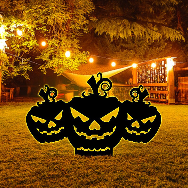 Pumpkin Stake With LED Light Outdoor Sign Halloween Decor Pumpkin Unique Gift Garden Decor Halloween Sign Happy Halloween
