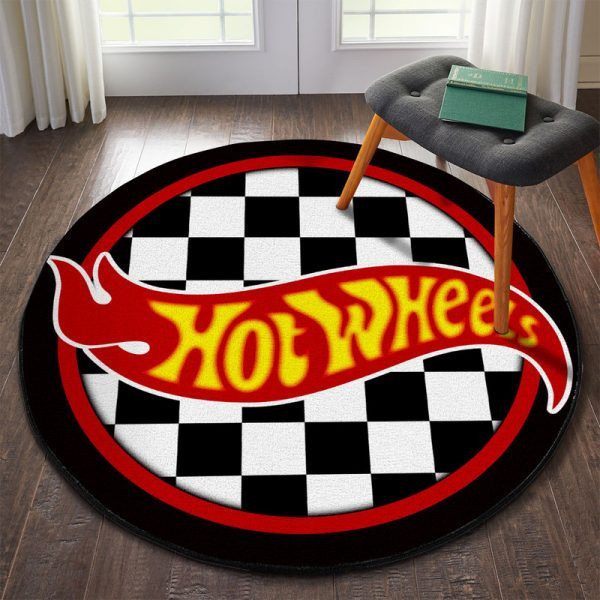 Hot Wheels Hot Rod Round Mat Round Floor Mat Room Rugs Carpet Outdoor Rug Washable Rugs Xl (48In)