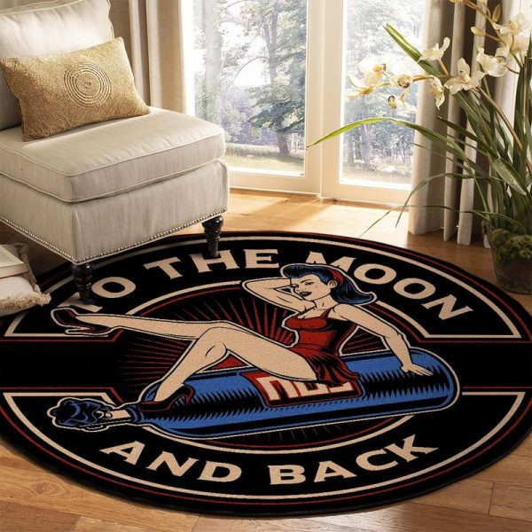 Nitrous Pinup Girl Rat Rod Hot Rod Round Mat Round Floor Mat Room Rugs Carpet Outdoor Rug Washable Rugs Xl (48In)