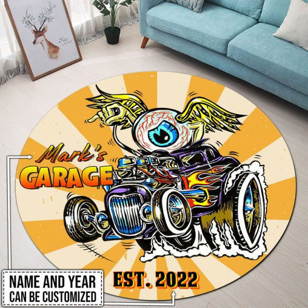 Personalized Hot Rod Eye Ball Round Mat Round Floor Mat Room Rugs Carpet Outdoor Rug Washable Rugs Xl (48In)