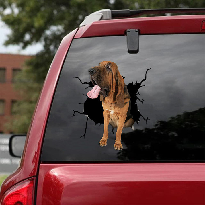 Bloodhound Crack Decals For Cars Lovable Label Paper Best Gifts , 3D Decals For Cars 12x12IN 2PCS