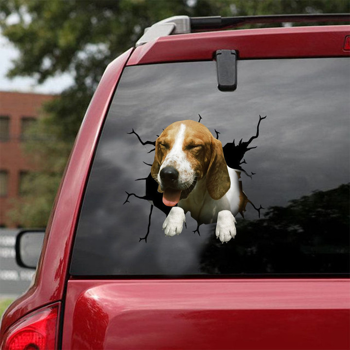 American Fox Hound Crack Car Decal Custom Cool Anime Car Sticker Best Gifts For Men , Funny Prius Stickers 12x12IN 2PCS