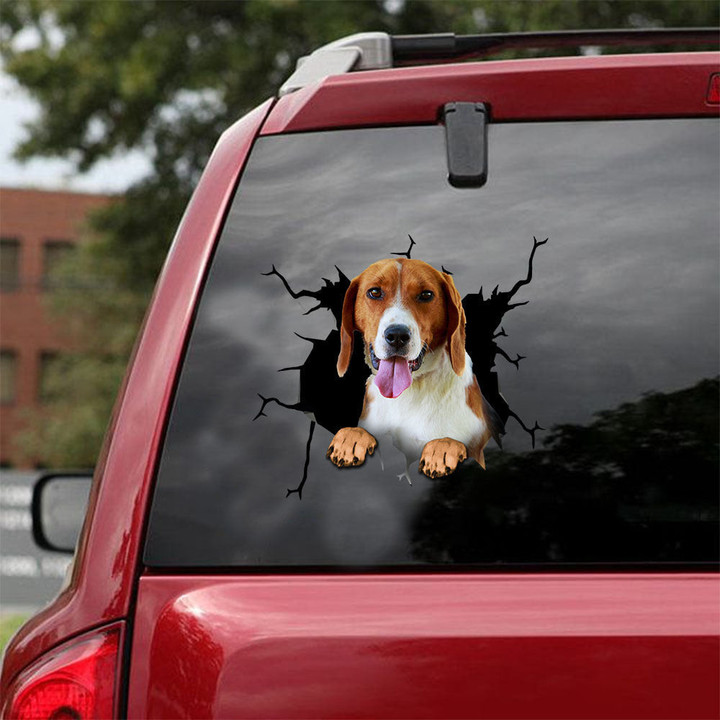 American Fox Hound Crack Sticker For Car Window Be Cute Car Sticker Birthday For Her, Funny Subaru Stickers 12x12IN 2PCS