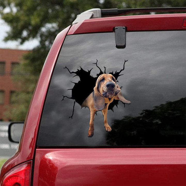 Bloodhound Crack Sticker Custom Funny Memes Custom Wall Decal, Car Mirror Stickers 12x12IN 2PCS