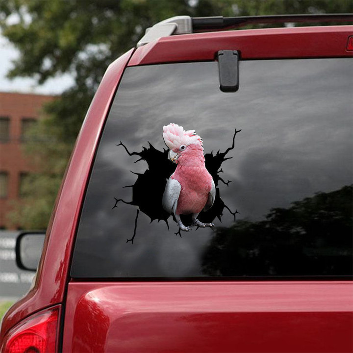 Pink Galah Crack Stickers Custom Likeable Laptop Stickers , Car Sticker Advertising 12x12IN 2PCS