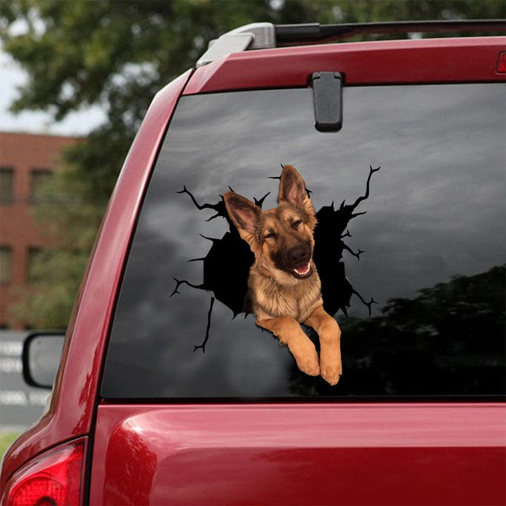 German Shepherd Crack Dad Decal Funny Jokes Kiss Cut Stickers , Bullet Stickers For Cars 12x12IN 2PCS